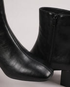 Bottines zippées en simili brillant Reine — Noir, packshot vue complémentaire