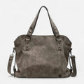 Grand sac à main bandoulière de cours rétro souple Iris - Beige - image 13
