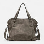 Grand sac à main bandoulière de cours rétro souple Iris - Beige - image 13