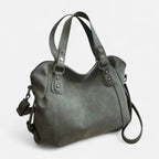 Grand sac à main bandoulière de cours rétro souple Iris - Vert pastel - image 25