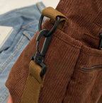 Grand sac à main cabas bandoulière de cours en velours côtelé multipoches Élina - image 10