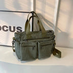 Grand sac à main cabas bandoulière de cours en velours côtelé multipoches Élina - image 35