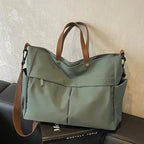 Grand sac à main cabas de cours multipoches à bandoulière en nylon Maëlys - image 3