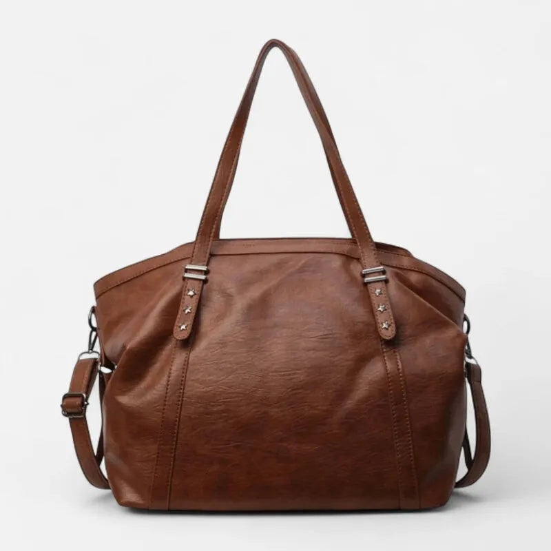 Grand sac à main cabas de cours souple avec bandoulière Alyssa - Marron - image 14