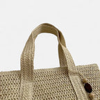 Grand sac à main cabas en paille avec pompon Naïma - image 12