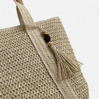 Grand sac à main cabas en paille avec pompon Naïma - image 13
