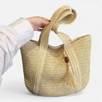 Grand sac à main cabas en paille avec pompon Naïma - image 16