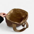 Grand sac à main cabas en paille avec pompon Naïma - image 3