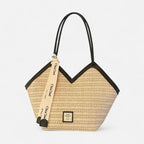 Grand sac à main cabas en paille avec ruban Mila - image 15