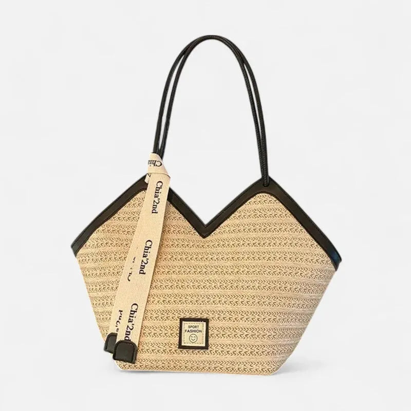 Grand sac à main cabas en paille avec ruban Mila - image 15