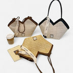 Grand sac à main cabas en paille avec ruban Mila - image 19