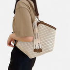 Grand sac à main cabas en paille avec ruban Mila - image 3