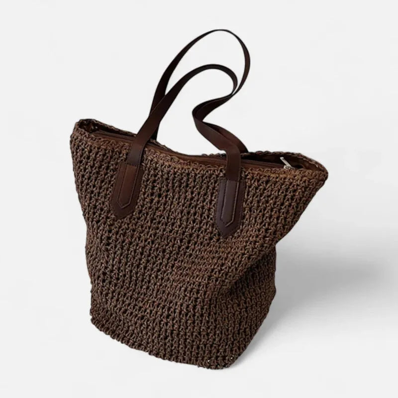 Grand sac à main cabas en paille Lina - image 12