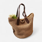 Grand sac à main cabas en paille Lina - image 3
