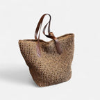 Grand sac à main cabas en paille Lina - image 4