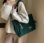 Grand sac à main cabas multipoches en velours côtelé Léonie - image 11