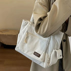 Grand sac à main cabas multipoches en velours côtelé Léonie - image 19
