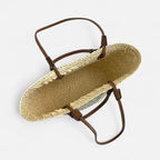 Grand sac à main cabas panier en paille double porté Louna - image 3