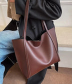 Grand sac à main cabas souple avec pochette assortie Amandine - image 14