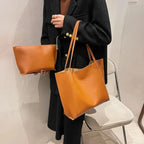 Grand sac à main cabas souple avec pochette assortie Amandine - image 17