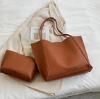 Grand sac à main cabas souple avec pochette assortie Amandine - image 19