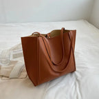 Grand sac à main cabas souple avec pochette assortie Amandine - image 22