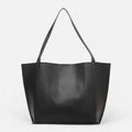 Grand sac à main cabas souple avec pochette assortie Amandine - Noir - image 1