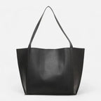 Grand sac à main cabas souple avec pochette assortie Amandine - Noir - image 1