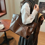 Grand sac à main cabas vintage de cours souple Solène - image 10