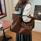 Grand sac à main cabas vintage de cours souple Solène - image 11