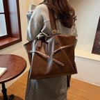 Grand sac à main cabas vintage de cours souple Solène - image 9