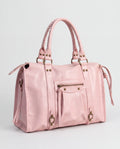 Grand sac à main de cours vintage à franges et bandoulière Laurine - Rose - image 15
