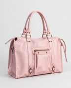 Grand sac à main de cours vintage à franges et bandoulière Laurine - Rose - image 15