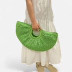 Grand sac à main demi-lune en paille Naïa - image 18