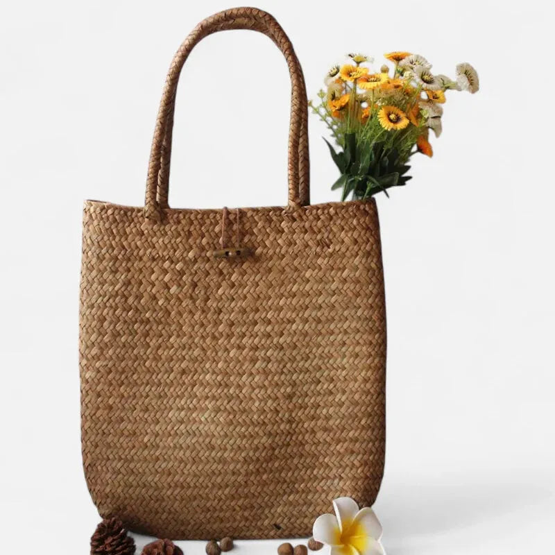 Grand sac à main en paille tressée Amira - image 7