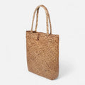 Grand sac à main en paille tressée Amira - Marron clair - image 1