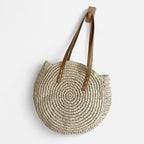 Grand sac à main rond en paille Maëva - image 5