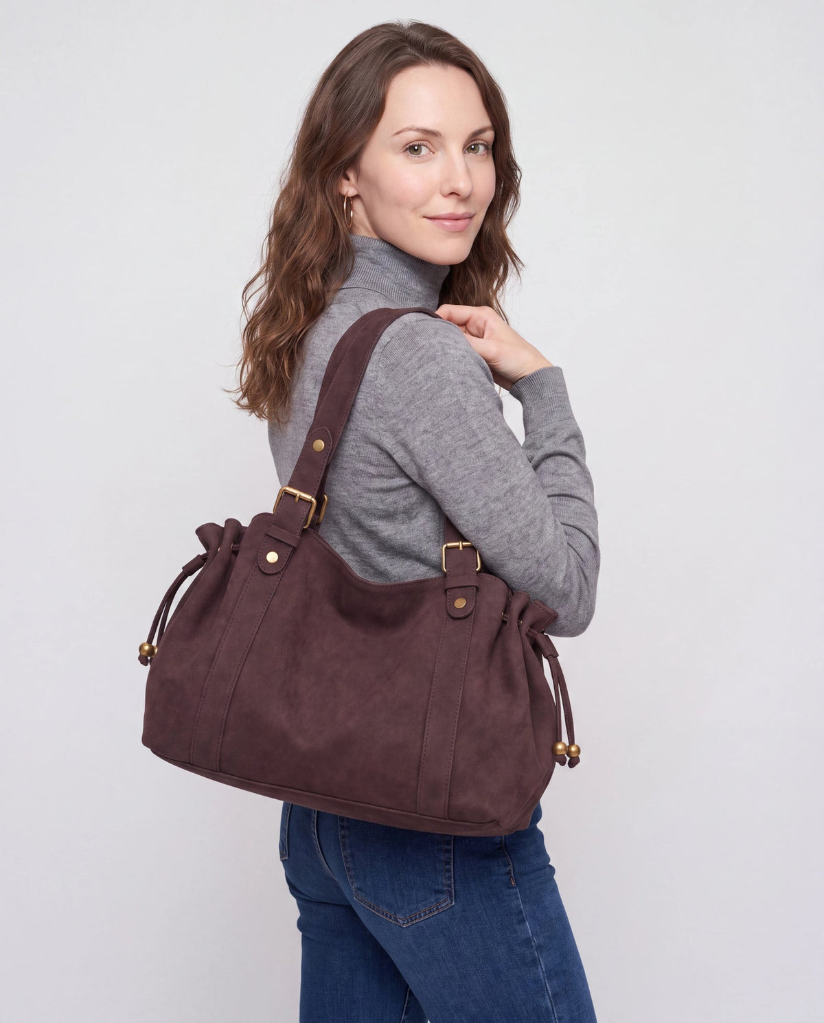Grand sac Océane café - porté épaule