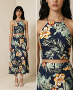 Ensemble Cami Imprimé et Jupe Midi