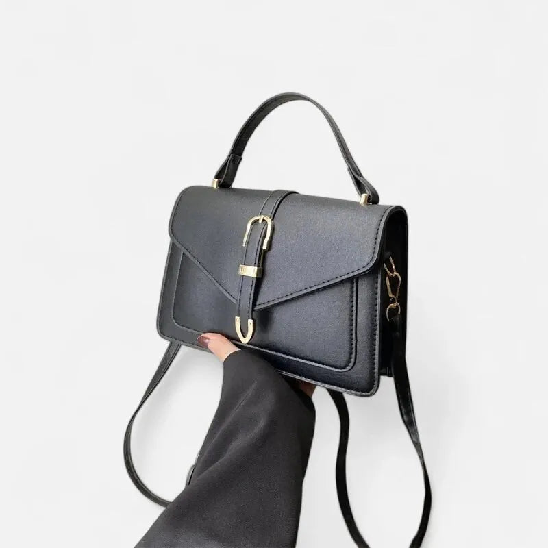 Petit sac à main bandoulière à rabat aux finitions doré Isaline - image 9
