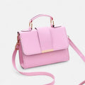 Petit sac à main bandoulière à rabat aux finitions doré Maëlys - Rose - image 12