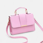 Petit sac à main bandoulière à rabat aux finitions doré Maëlys - Rose - image 12