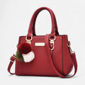 Petit sac à main bandoulière avec son charms pompon Louna - Rouge - image 16