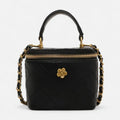 Petit sac à main bandoulière cubique matelassé au finition doré Aurore - Noir - image 1