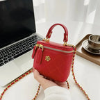 Petit sac à main bandoulière cubique matelassé au finition doré Aurore - Rouge - image 21