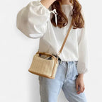 Petit sac à main bandoulière en paille Éléa - image 2