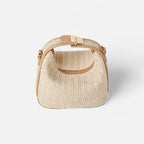 Petit sac à main bandoulière en paille Éléa - Beige - image 1