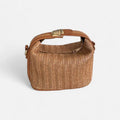 Petit sac à main bandoulière en paille Éléa - Marron - image 10