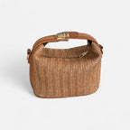 Petit sac à main bandoulière en paille Éléa - Marron - image 10