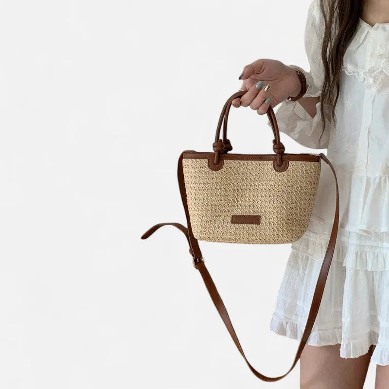 Petit sac à main bandoulière en paille Sienna - image 12